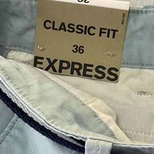 Express classic fit men’s bermuda With belt Size (36) light blue color